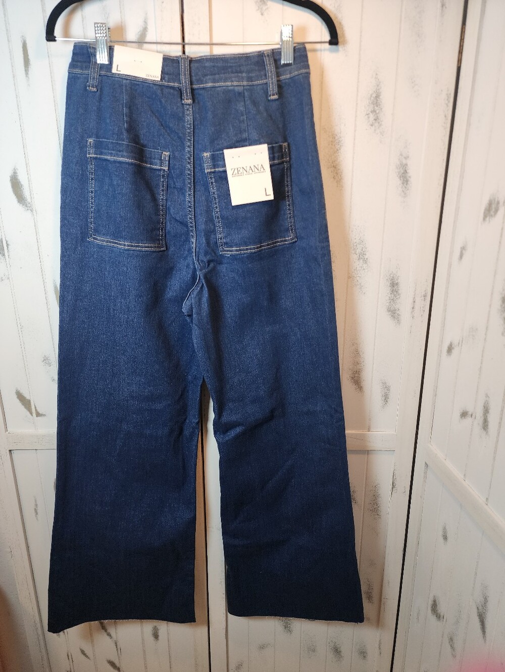 Zenana Outfitters Wide Leg High-Rise Jeans - Dark Indigo - Picture 2 of 7